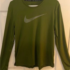 Green Nike Running District Long Sleeve Shirt